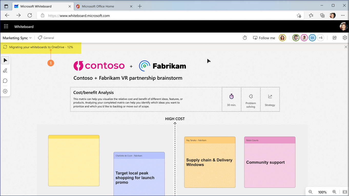 Migration of Microsoft Whiteboards from Azure to OneDrive.