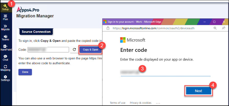 configure source and target tenants for Microsoft Planner migration