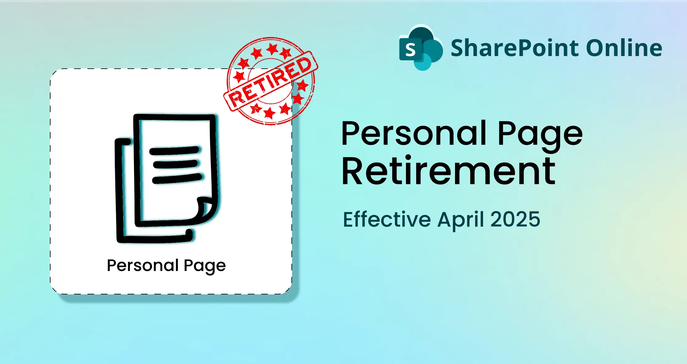 Retirement of Personal Pages from SharePoint Start