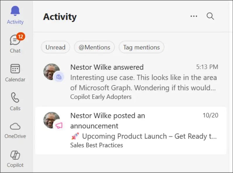 Manage Viva Engage activity and notifications in Microsoft Teams, showing Viva Engage updates in the Teams Activity feed and notification settings.