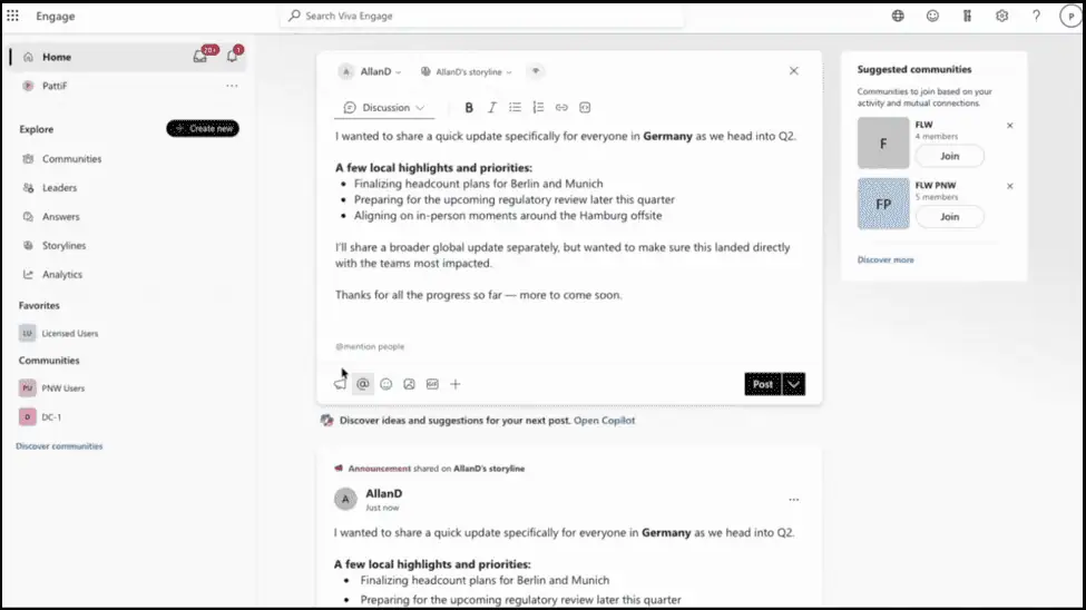 Viva Engage audience targeting, smart notifications, and delivery tracking improve Microsoft 365 enterprise communications.